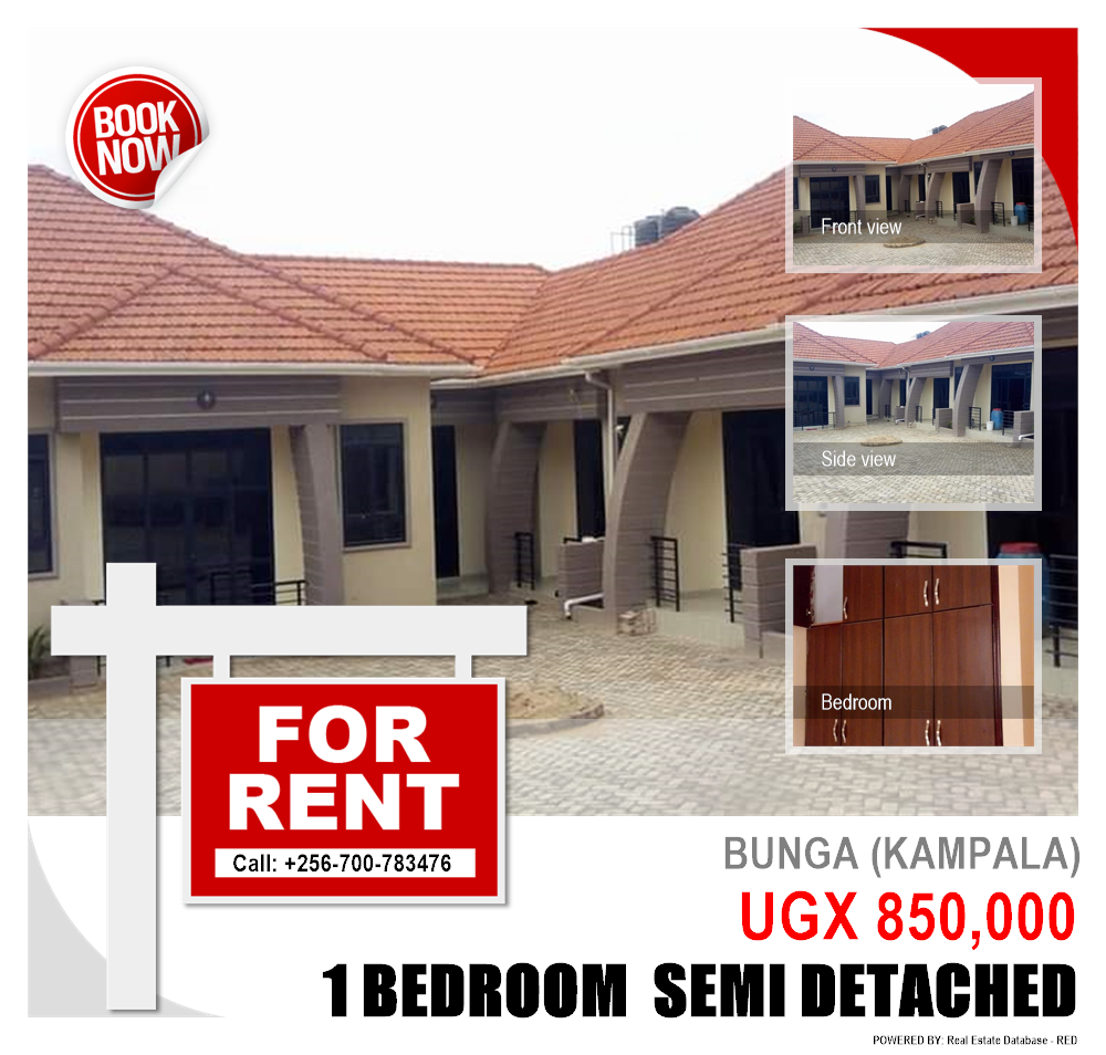 1 bedroom Semi Detached  for rent in Bbunga Kampala Uganda, code: 100010