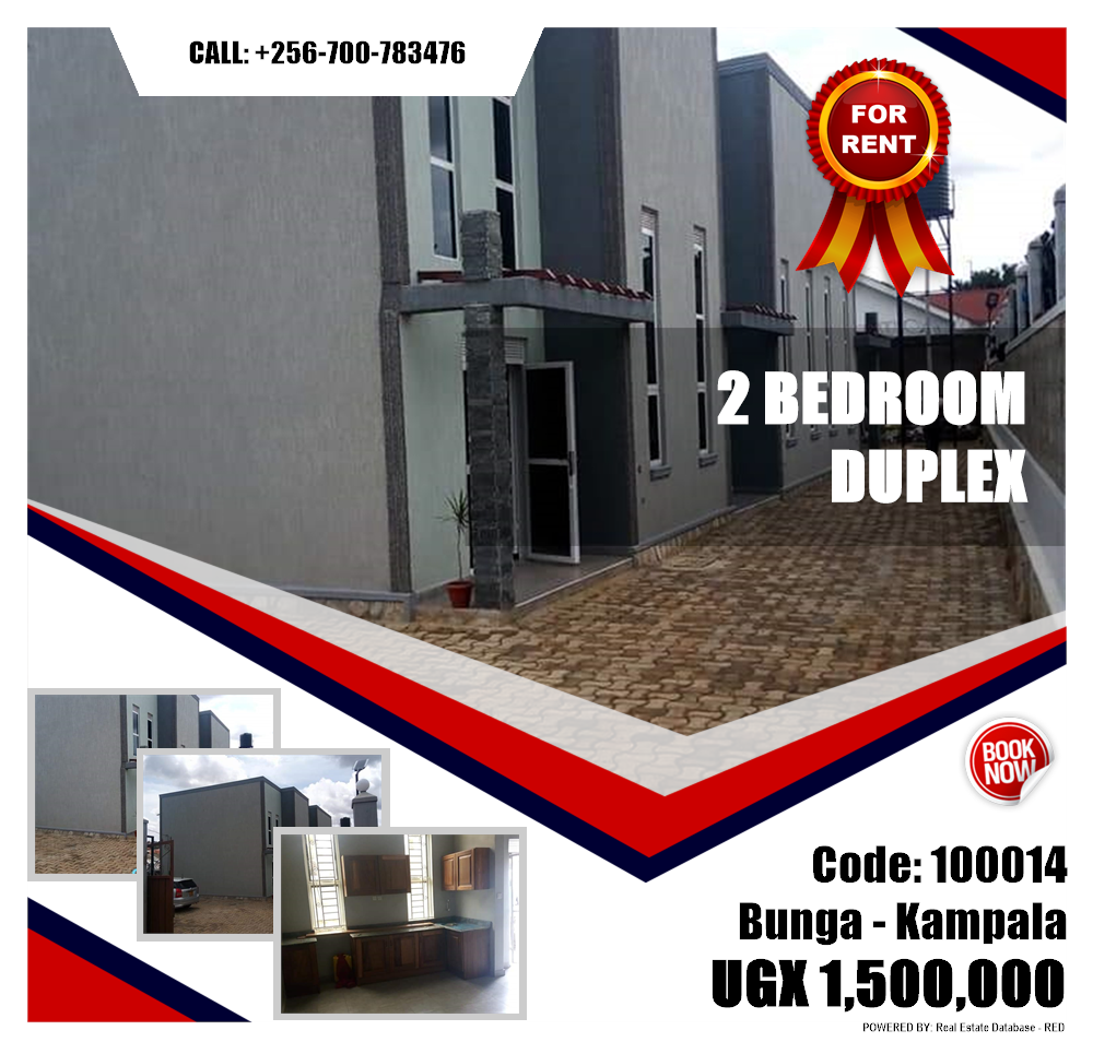 2 bedroom Duplex  for rent in Bbunga Kampala Uganda, code: 100014