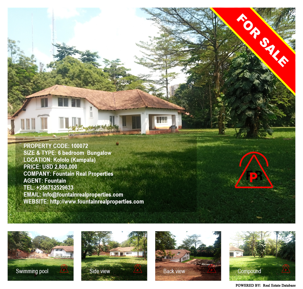 6 bedroom Bungalow  for sale in Kololo Kampala Uganda, code: 100072