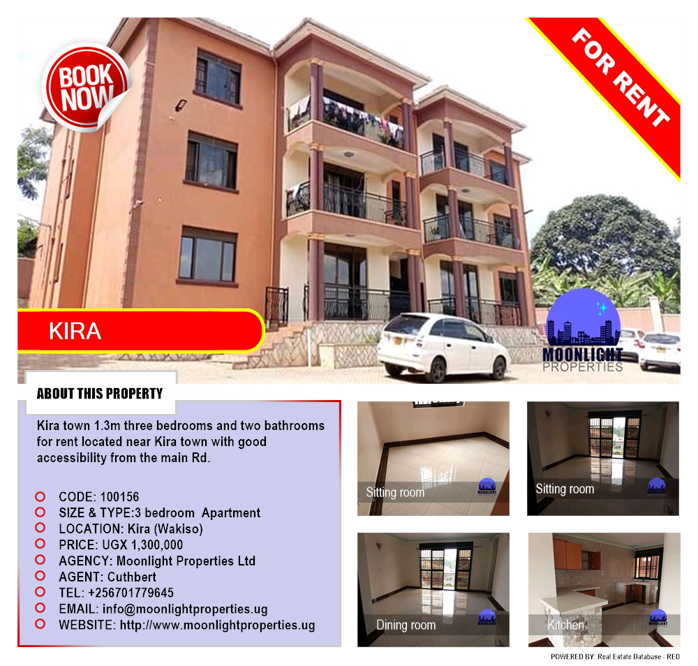 3 bedroom Apartment  for rent in Kira Wakiso Uganda, code: 100156