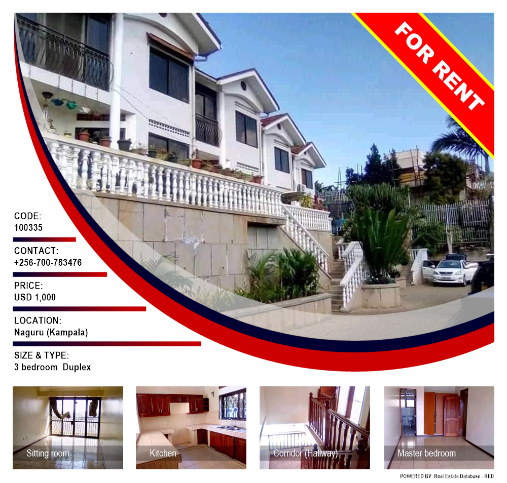 3 bedroom Duplex  for rent in Naguru Kampala Uganda, code: 100335