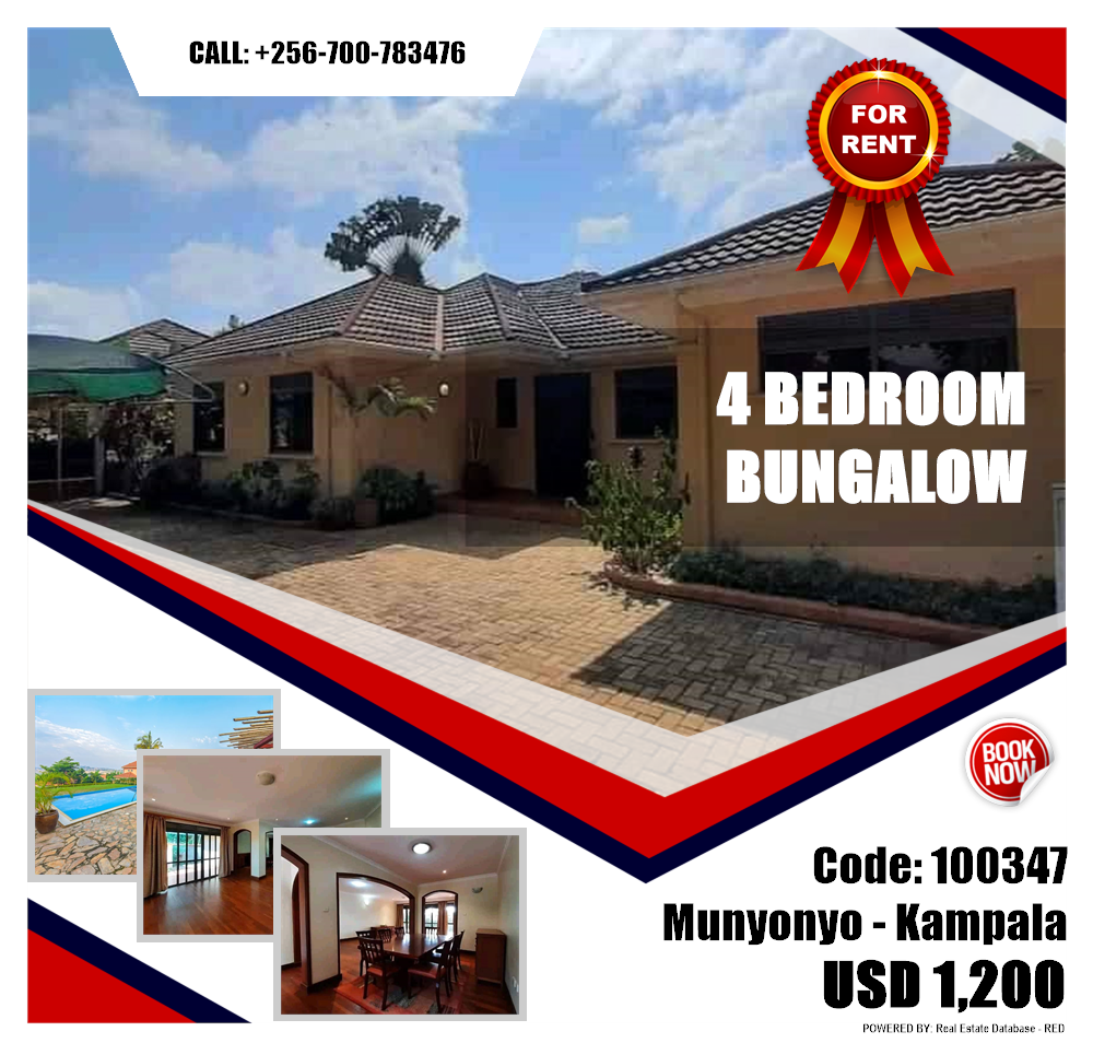 4 bedroom Bungalow  for rent in Munyonyo Kampala Uganda, code: 100347