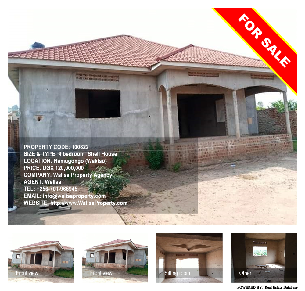 4 bedroom Shell House  for sale in Namugongo Wakiso Uganda, code: 100822