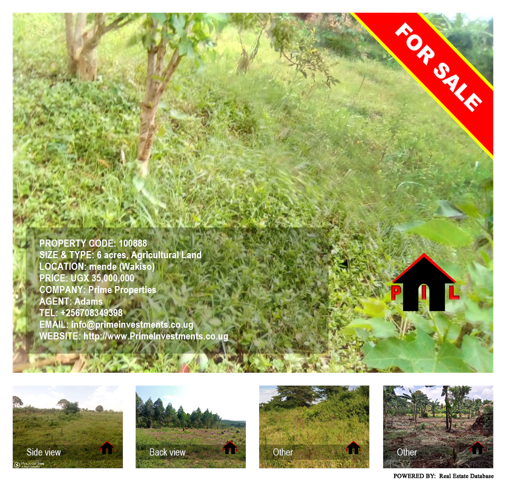 Agricultural Land  for sale in Mende Wakiso Uganda, code: 100888