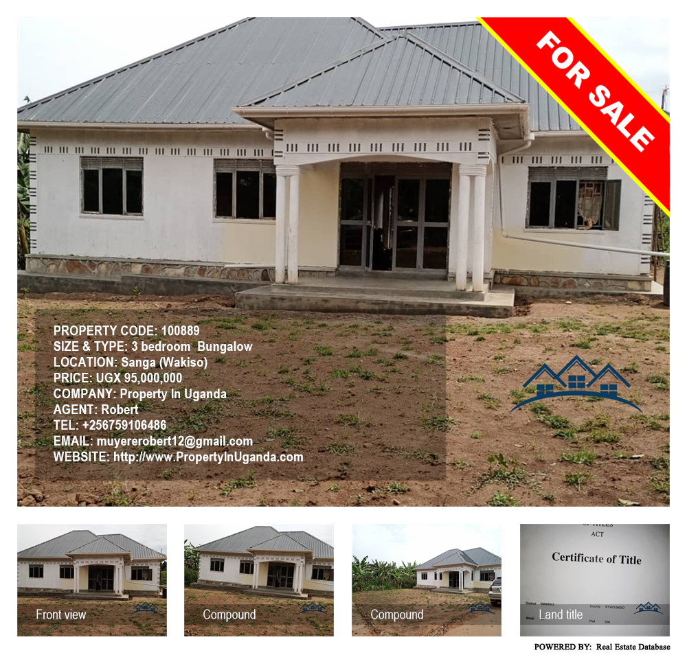 3 bedroom Bungalow  for sale in Ssanga Wakiso Uganda, code: 100889