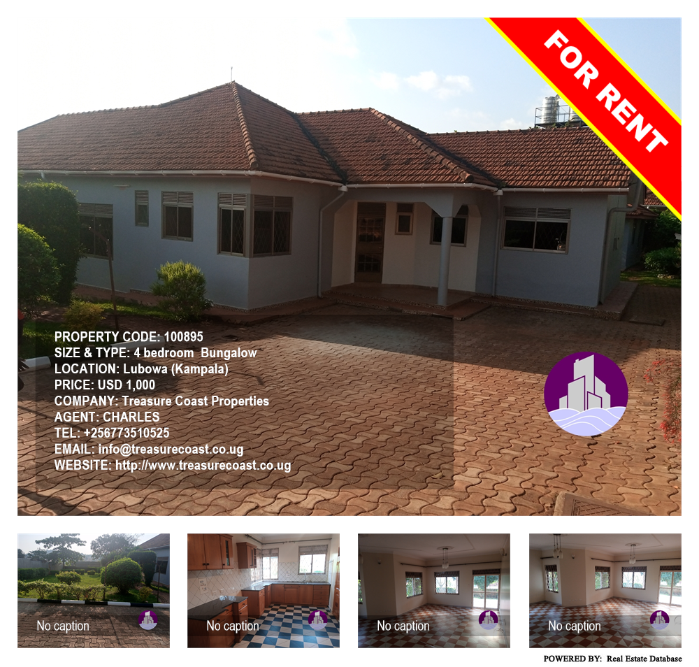 4 bedroom Bungalow  for rent in Lubowa Kampala Uganda, code: 100895