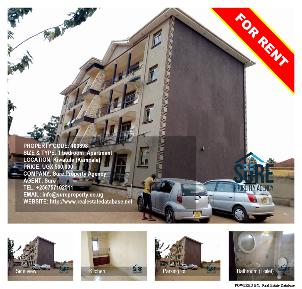 1 bedroom Apartment  for rent in Kiwaatule Kampala Uganda, code: 100898