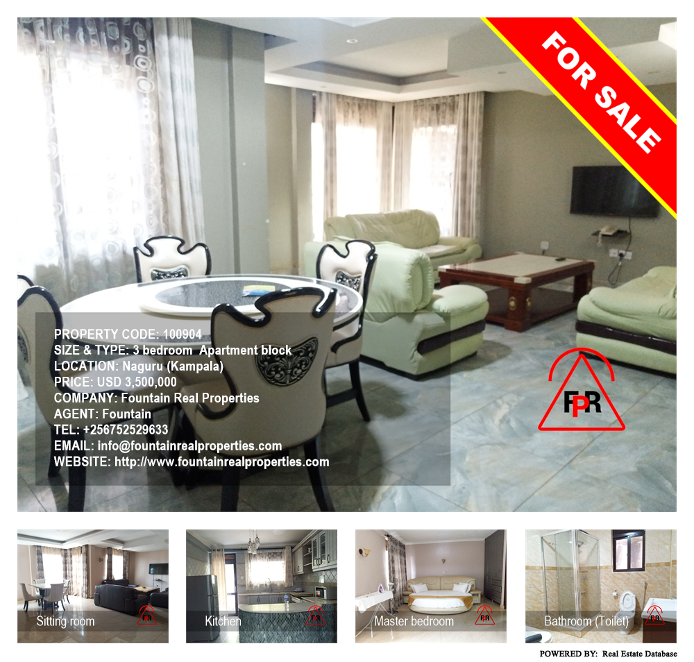 3 bedroom Apartment block  for sale in Naguru Kampala Uganda, code: 100904