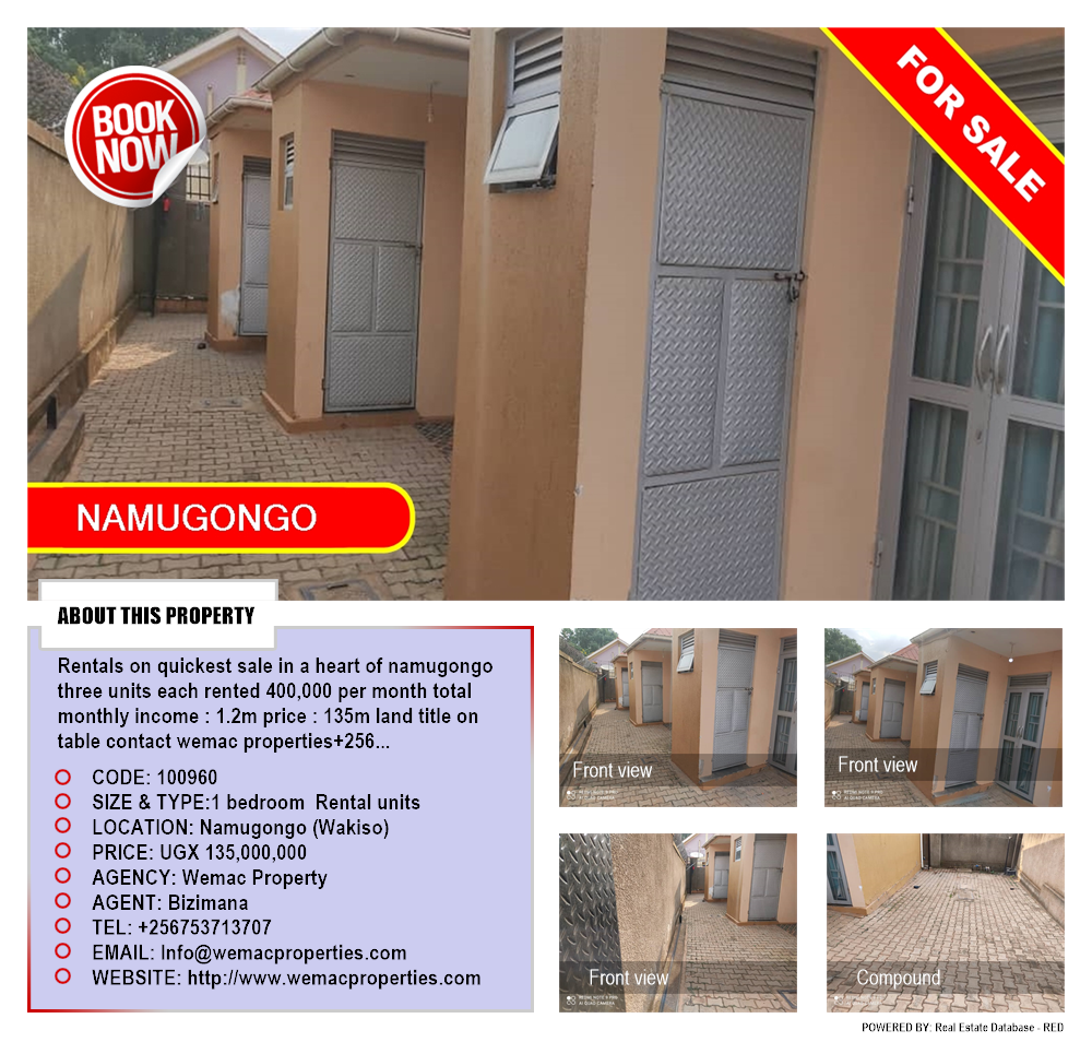 1 bedroom Rental units  for sale in Namugongo Wakiso Uganda, code: 100960