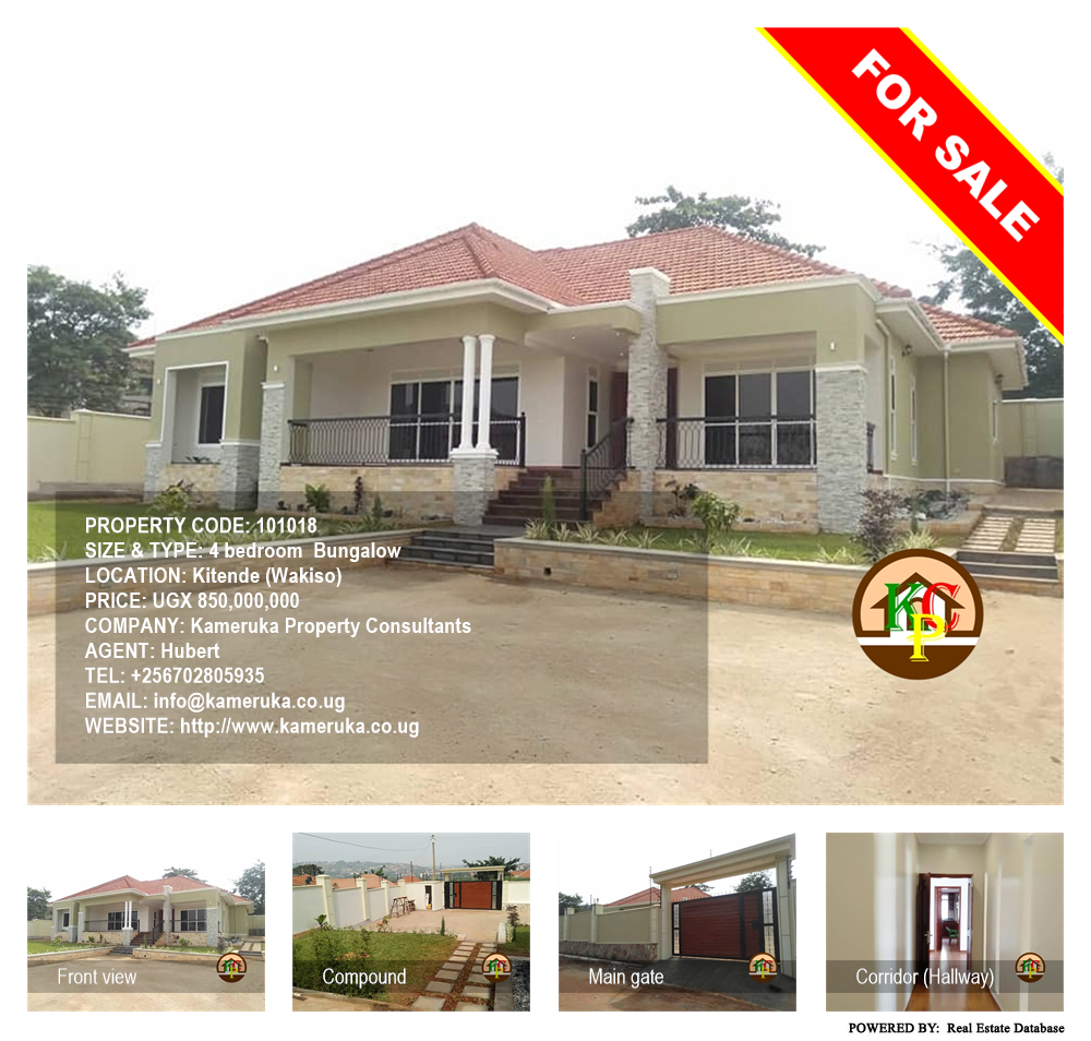 4 bedroom Bungalow  for sale in Kitende Wakiso Uganda, code: 101018