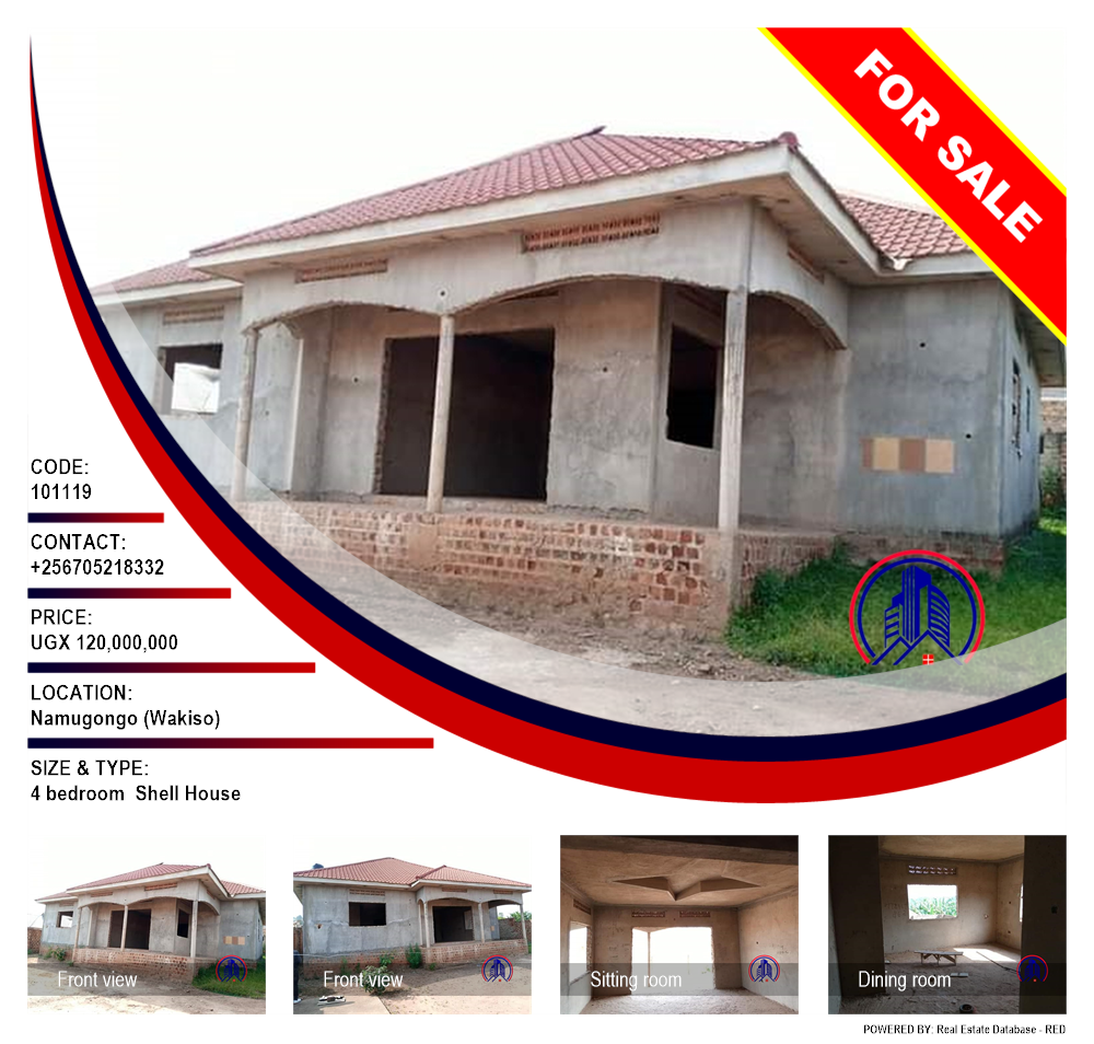 4 bedroom Shell House  for sale in Namugongo Wakiso Uganda, code: 101119