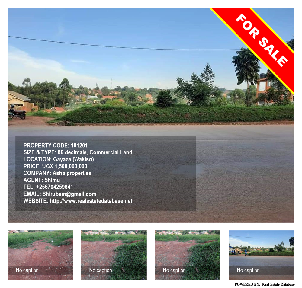 Commercial Land  for sale in Gayaza Wakiso Uganda, code: 101201