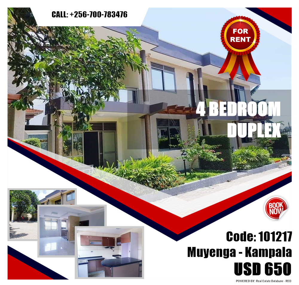 4 bedroom Duplex  for rent in Muyenga Kampala Uganda, code: 101217