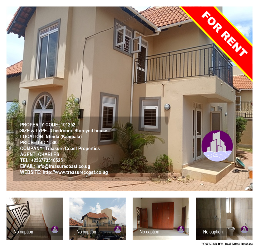 3 bedroom Storeyed house  for rent in Ntinda Kampala Uganda, code: 101252