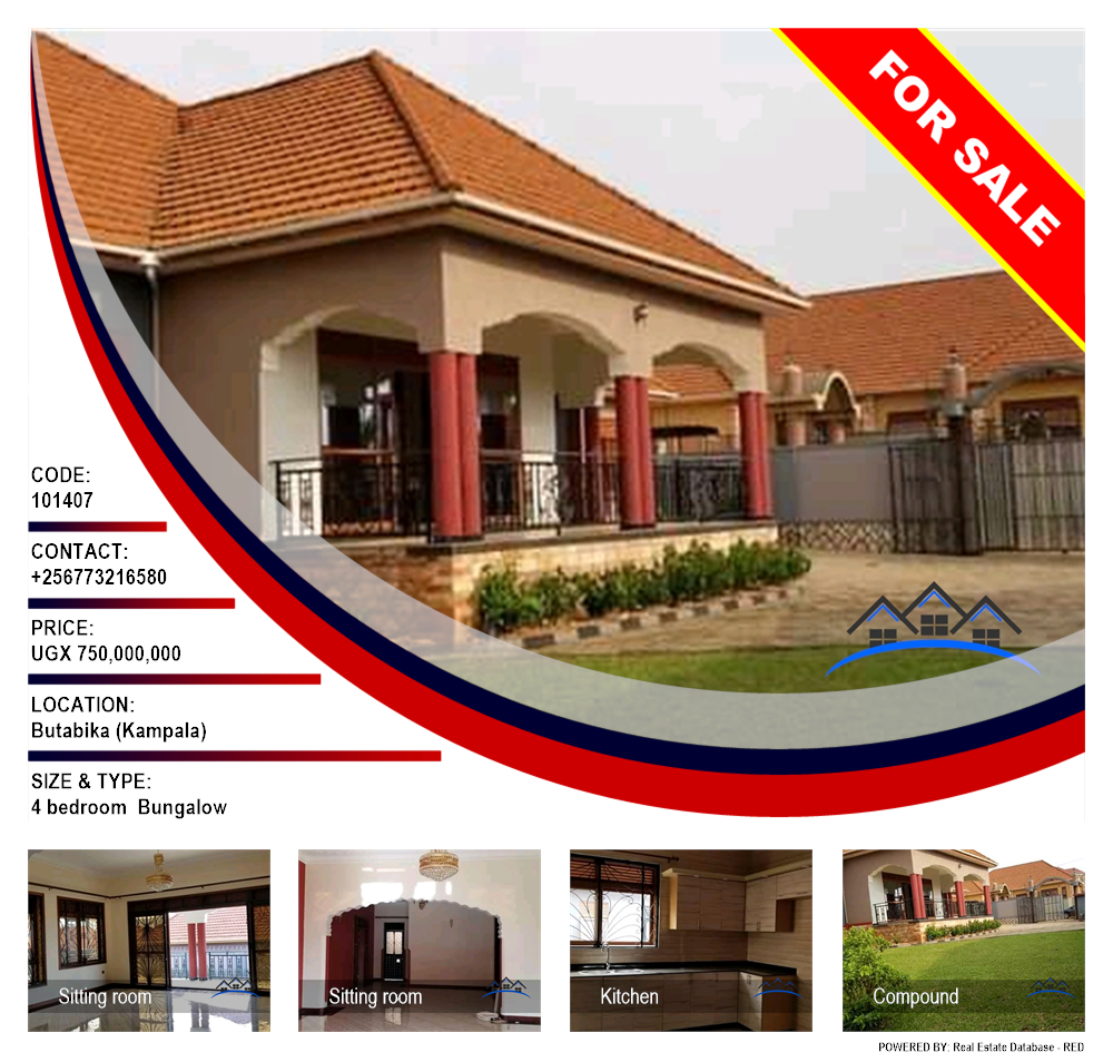 4 bedroom Bungalow  for sale in Butabika Kampala Uganda, code: 101407