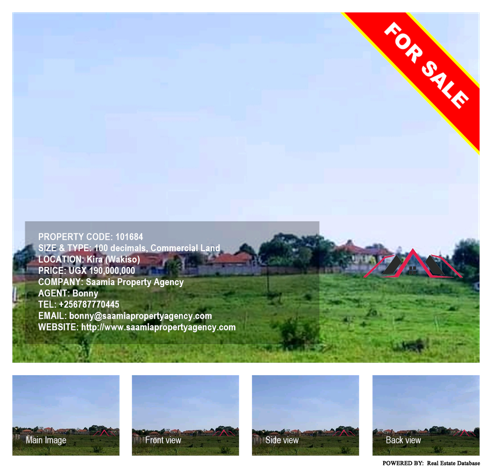 Commercial Land  for sale in Kira Wakiso Uganda, code: 101684