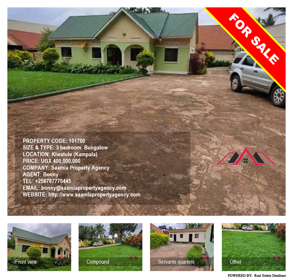 3 bedroom Bungalow  for sale in Kiwaatule Kampala Uganda, code: 101700