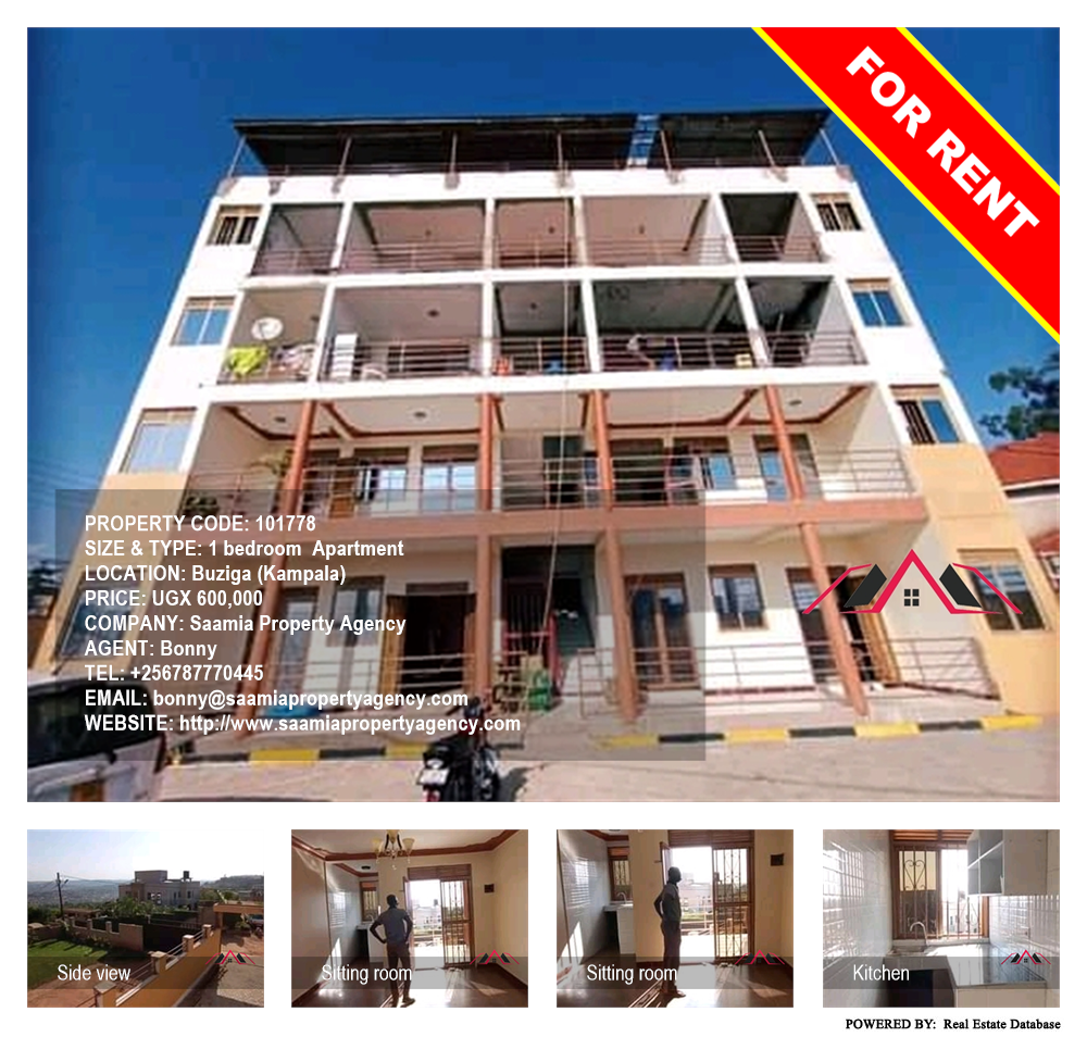 1 bedroom Apartment  for rent in Buziga Kampala Uganda, code: 101778