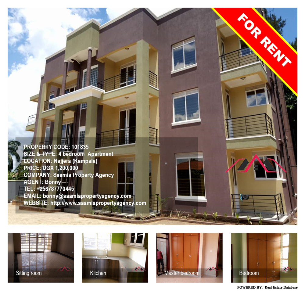 4 bedroom Apartment  for rent in Najjera Kampala Uganda, code: 101835