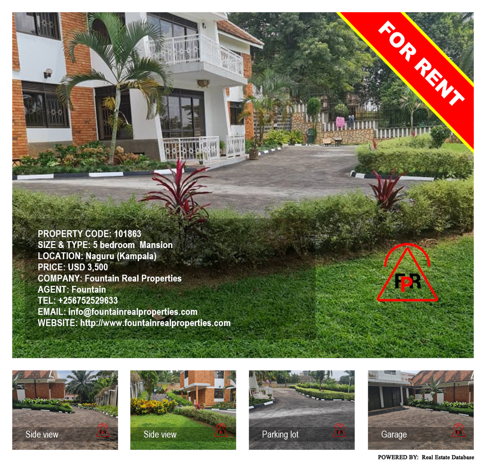 5 bedroom Mansion  for rent in Naguru Kampala Uganda, code: 101863