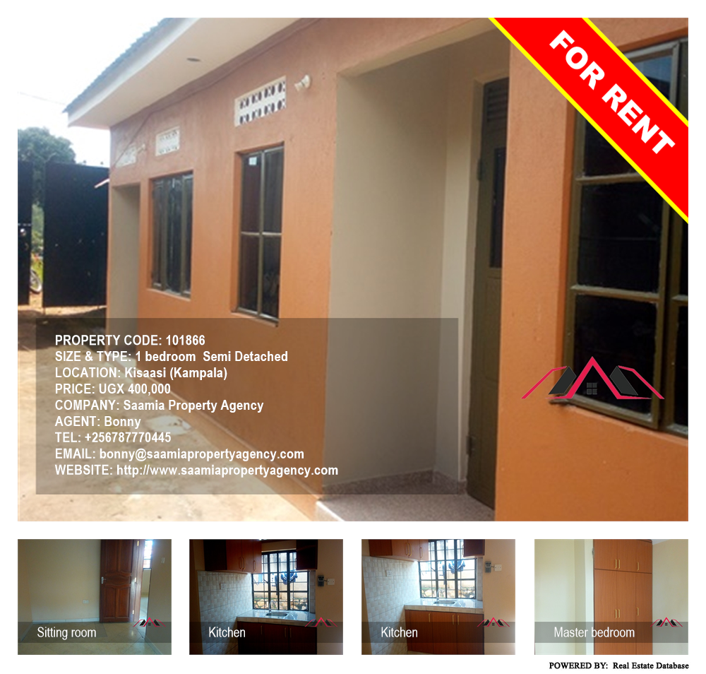1 bedroom Semi Detached  for rent in Kisaasi Kampala Uganda, code: 101866
