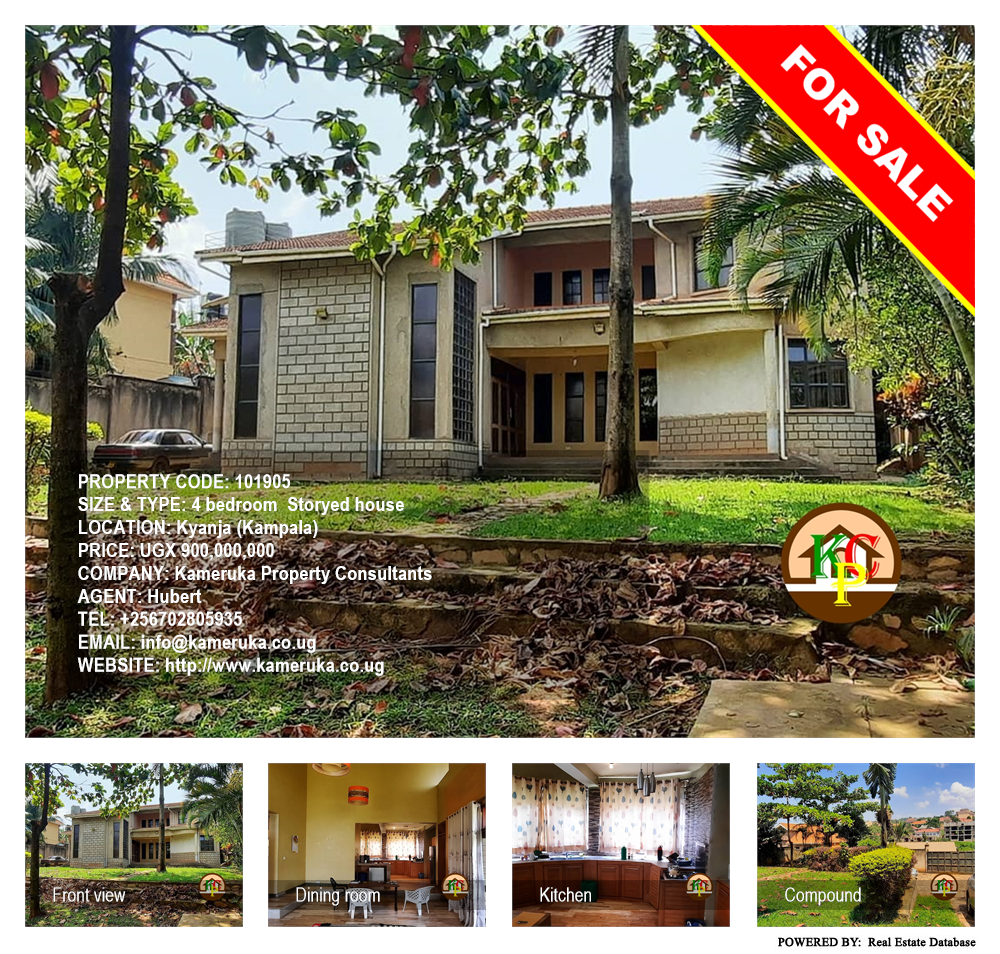 4 bedroom Storeyed house  for sale in Kyanja Kampala Uganda, code: 101905