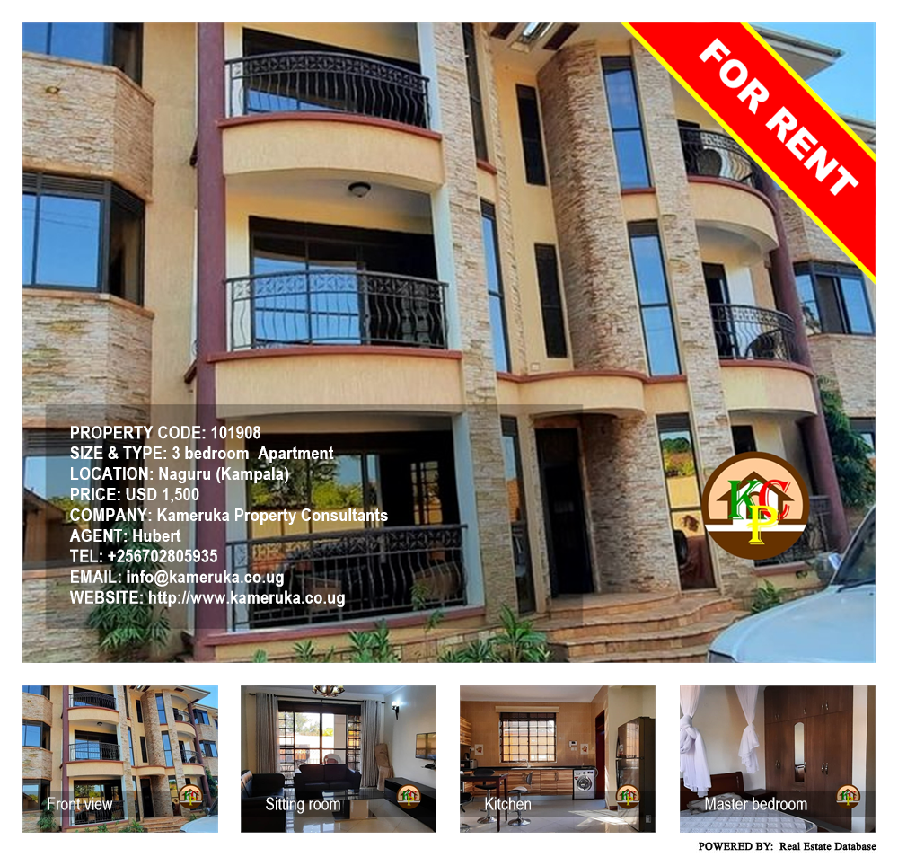 3 bedroom Apartment  for rent in Naguru Kampala Uganda, code: 101908