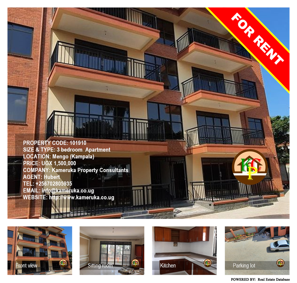3 bedroom Apartment  for rent in Mengo Kampala Uganda, code: 101910