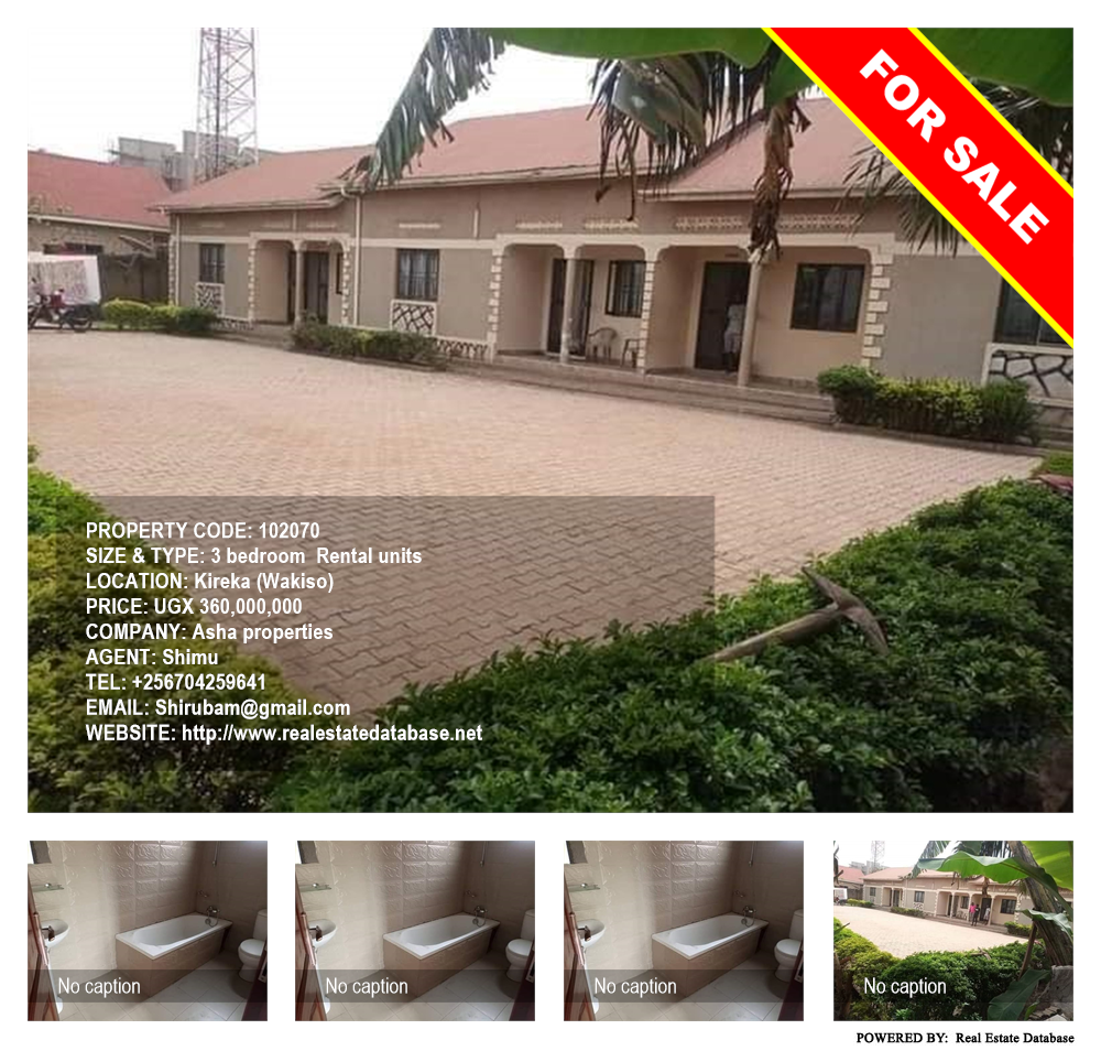 3 bedroom Rental units  for sale in Kireka Wakiso Uganda, code: 102070