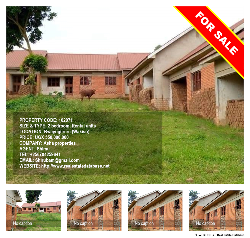 2 bedroom Rental units  for sale in Bweyogerere Wakiso Uganda, code: 102071
