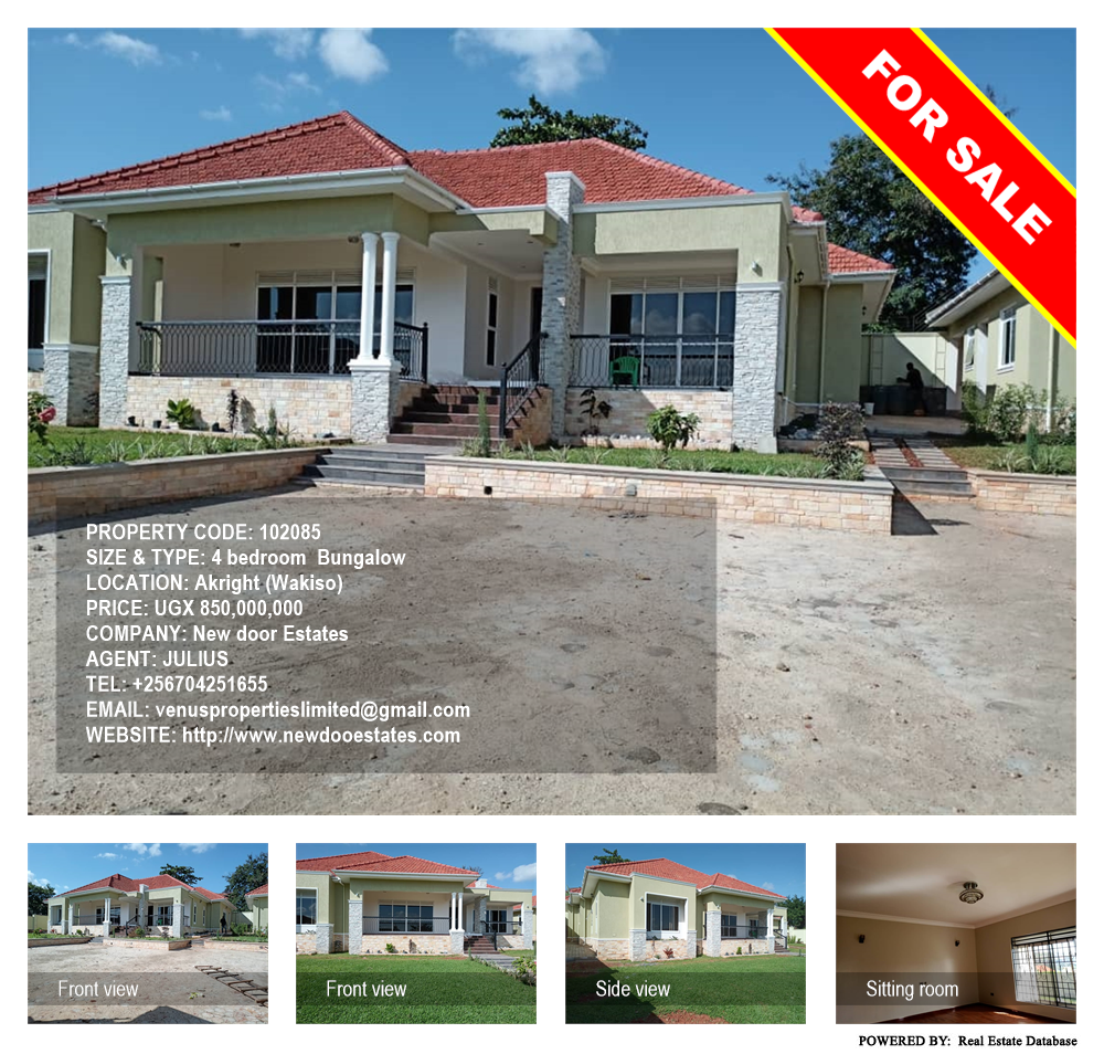 4 bedroom Bungalow  for sale in Akright Wakiso Uganda, code: 102085