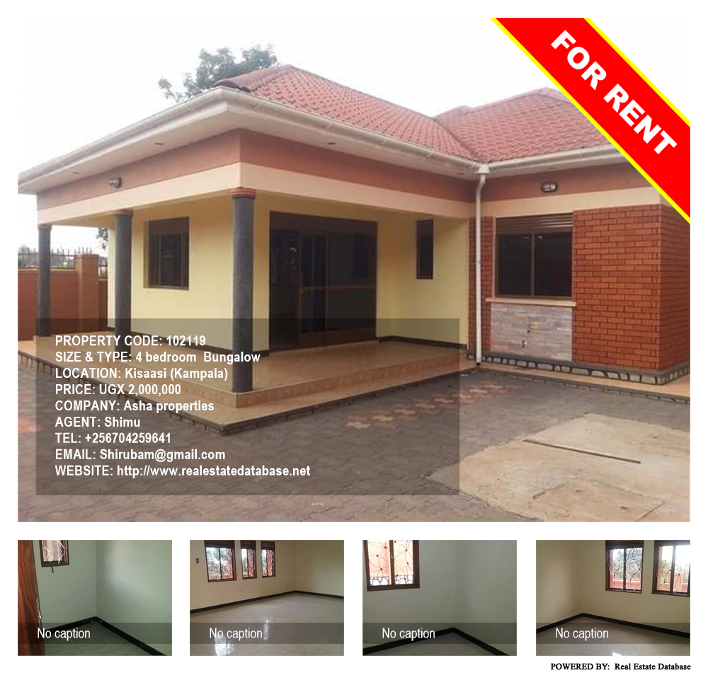 4 bedroom Bungalow  for rent in Kisaasi Kampala Uganda, code: 102119