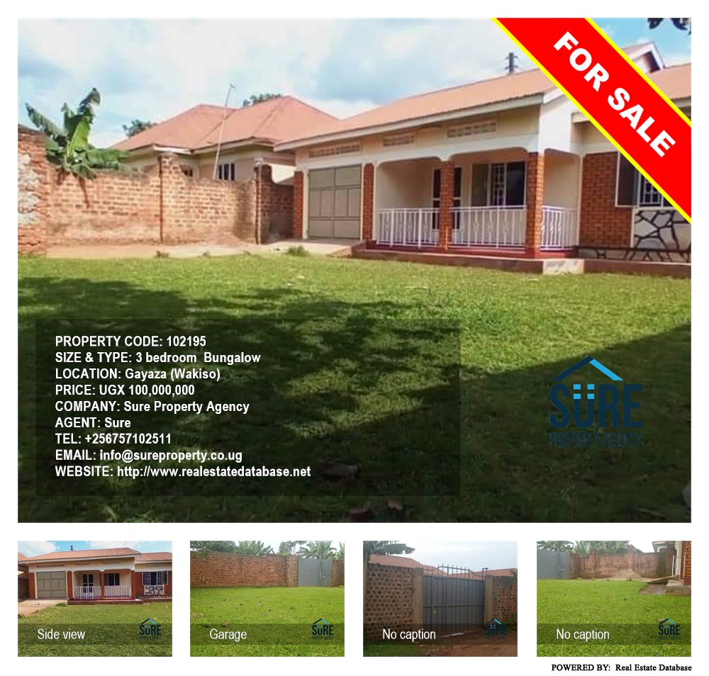 3 bedroom Bungalow  for sale in Gayaza Wakiso Uganda, code: 102195