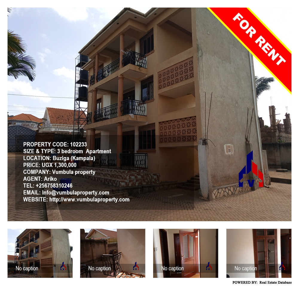 3 bedroom Apartment  for rent in Buziga Kampala Uganda, code: 102233