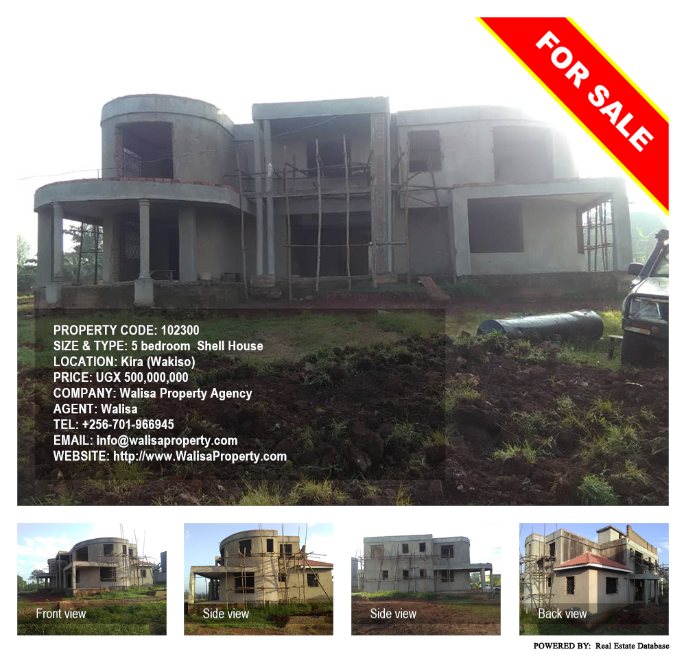 5 bedroom Shell House  for sale in Kira Wakiso Uganda, code: 102300