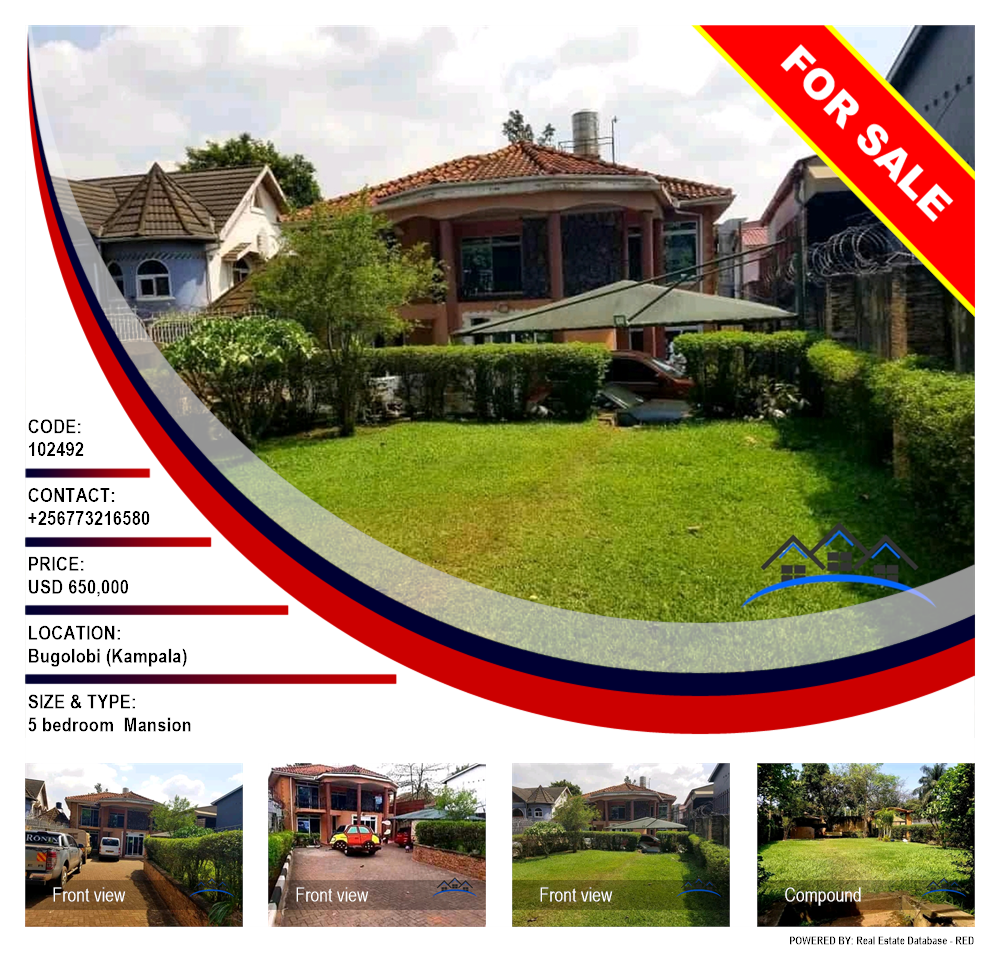 5 bedroom Mansion  for sale in Bugoloobi Kampala Uganda, code: 102492