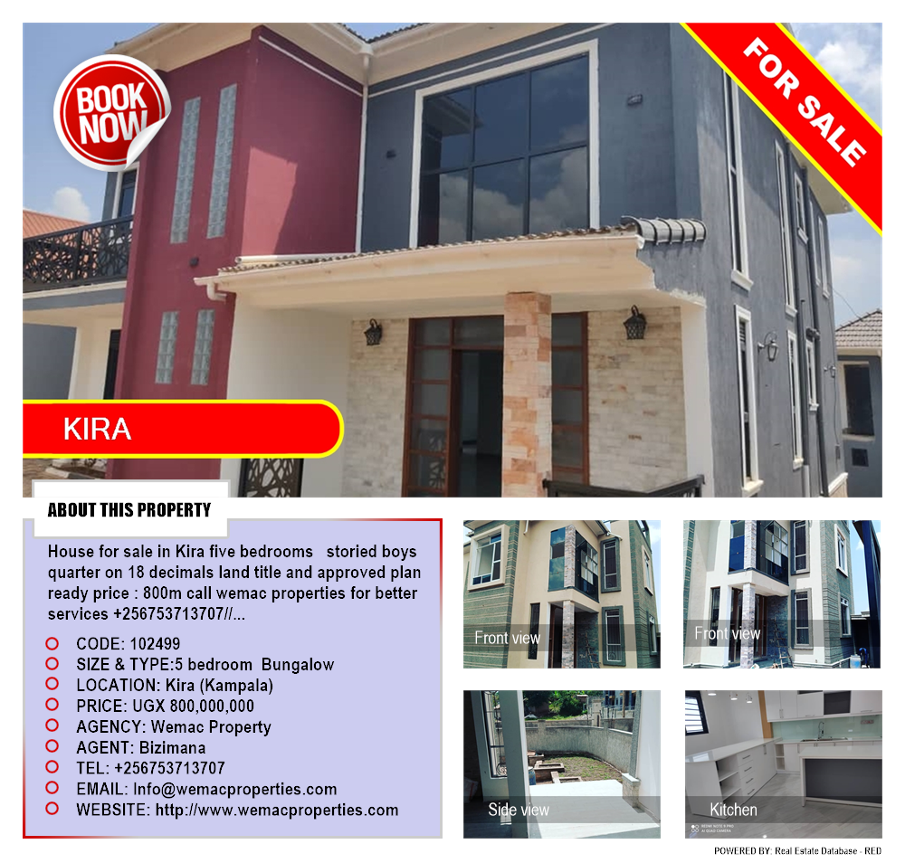 5 bedroom Bungalow  for sale in Kira Kampala Uganda, code: 102499