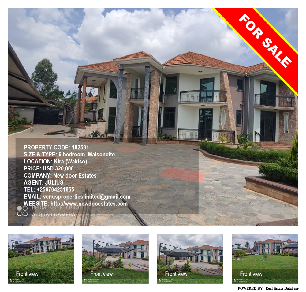 6 bedroom Maisonette  for sale in Kira Wakiso Uganda, code: 102531