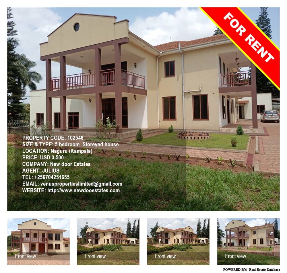 5 bedroom Storeyed house  for rent in Naguru Kampala Uganda, code: 102546