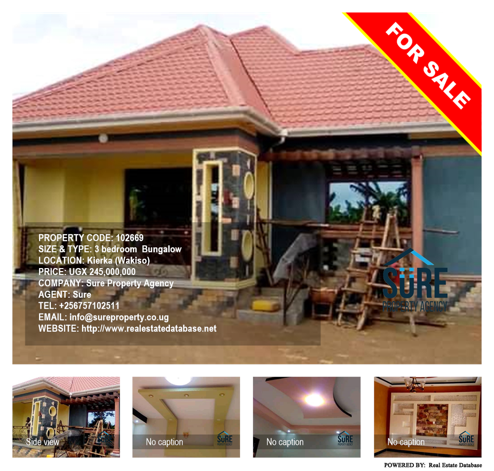 3 bedroom Bungalow  for sale in Kierka Wakiso Uganda, code: 102669