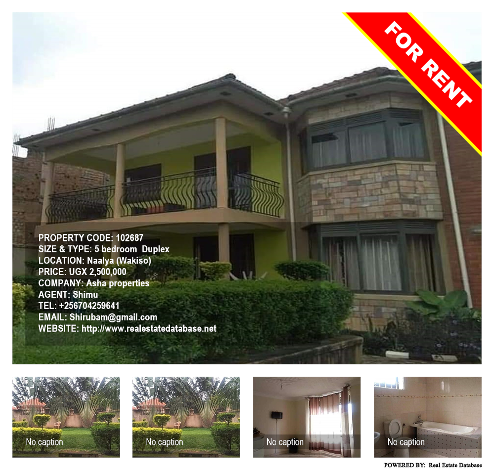 5 bedroom Duplex  for rent in Naalya Wakiso Uganda, code: 102687