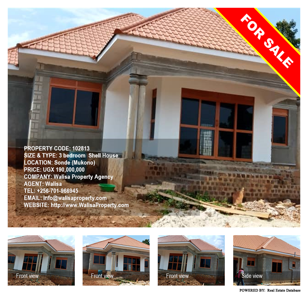 3 bedroom Shell House  for sale in Sonde Mukono Uganda, code: 102813