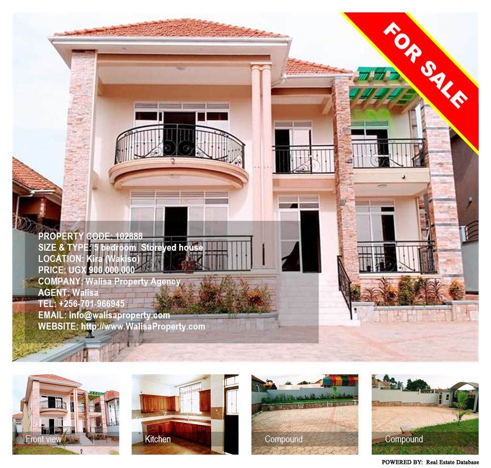 5 bedroom Storeyed house  for sale in Kira Wakiso Uganda, code: 102888