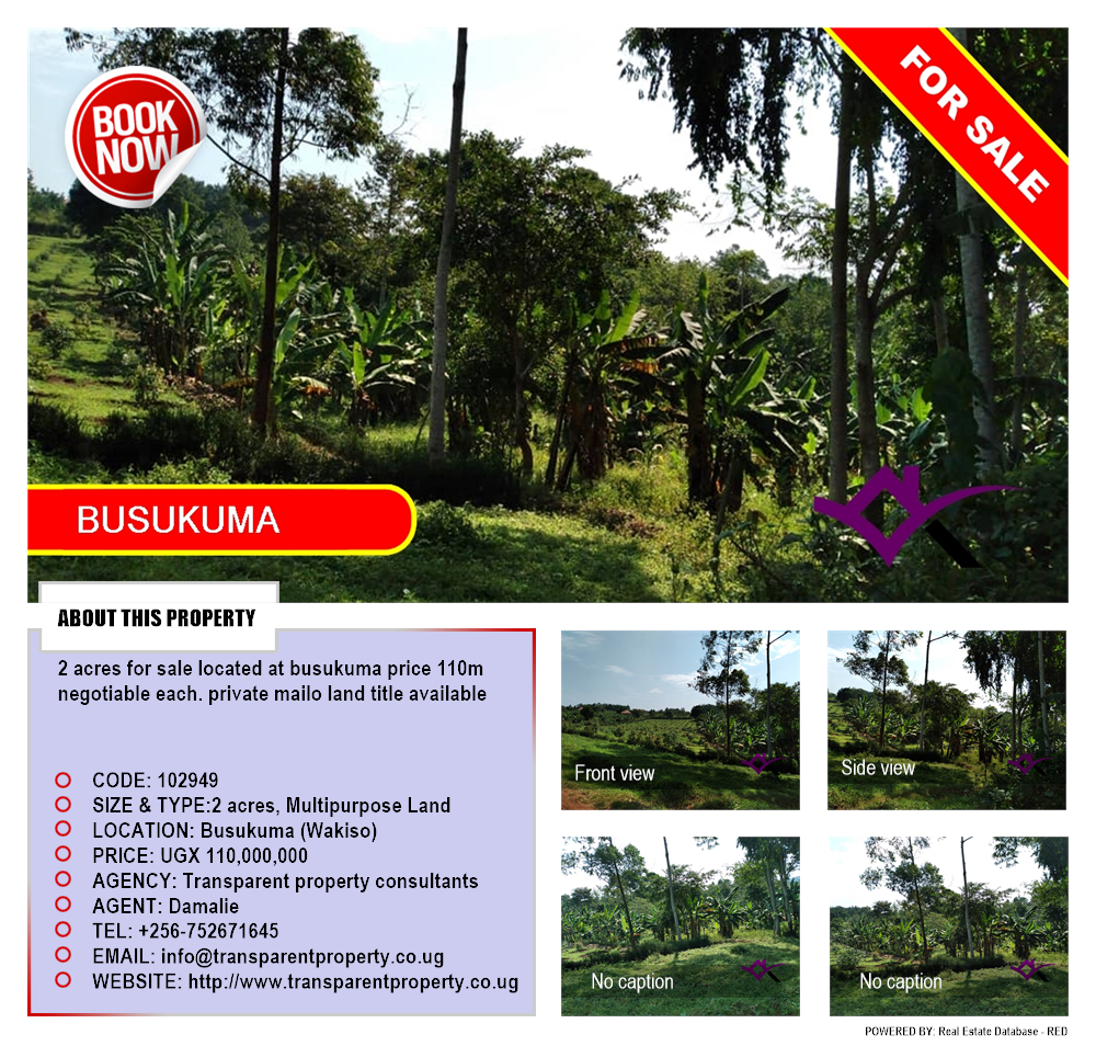 Multipurpose Land  for sale in Busukuma Wakiso Uganda, code: 102949