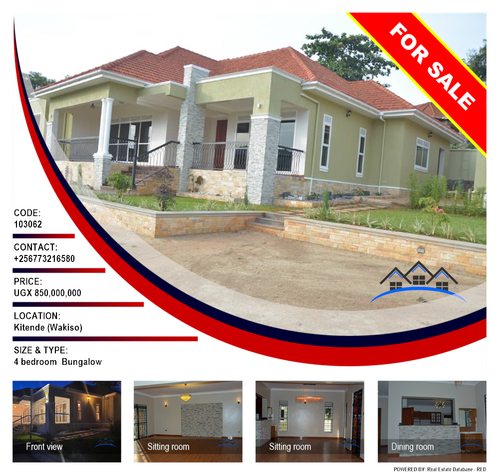 4 bedroom Bungalow  for sale in Kitende Wakiso Uganda, code: 103062