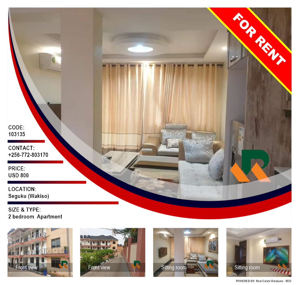 2 bedroom Apartment  for rent in Seguku Wakiso Uganda, code: 103135