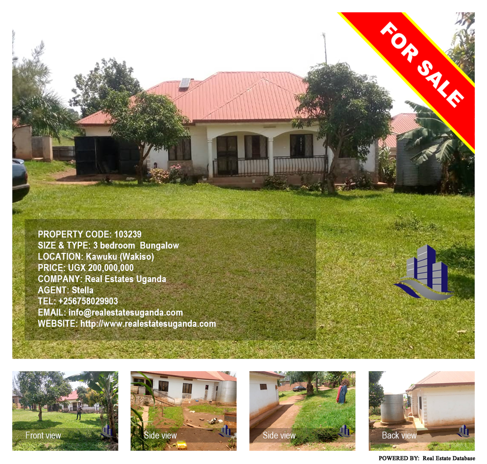 3 bedroom Bungalow  for sale in Kawuku Wakiso Uganda, code: 103239