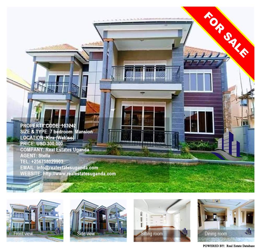 7 bedroom Mansion  for sale in Kira Wakiso Uganda, code: 103242