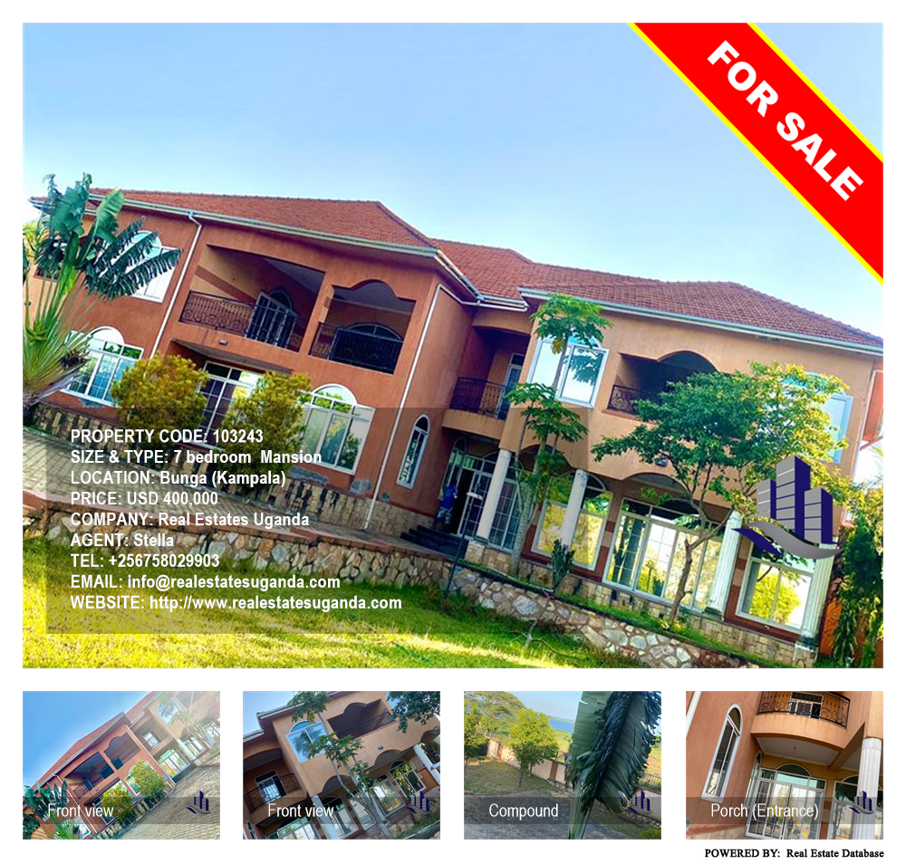 7 bedroom Mansion  for sale in Bbunga Kampala Uganda, code: 103243