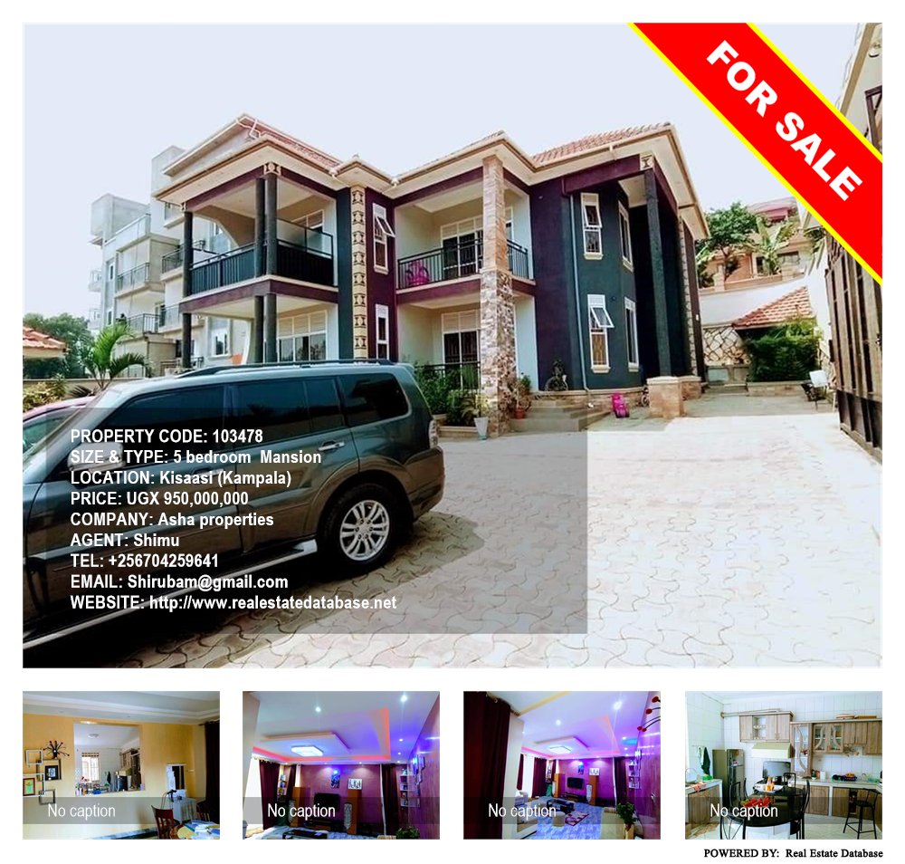 5 bedroom Mansion  for sale in Kisaasi Kampala Uganda, code: 103478